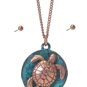 CC110-Copper-and-Teal-Round-Turtle-Necklace-Set-