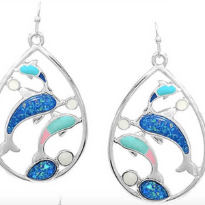 CC113-Multi-Colour-Dolphin-Teardrop-Earrings-