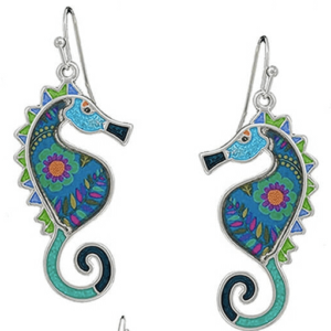 CC118 Multi-Colour Seahorse Earrings