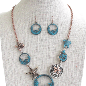CC123-Mermaid-Turtle-and-Starfish-Link-Necklace-Set-