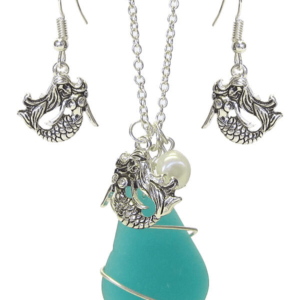 CC124-Mermaid-Wire-Wrap-Pendant-Necklace-Set-