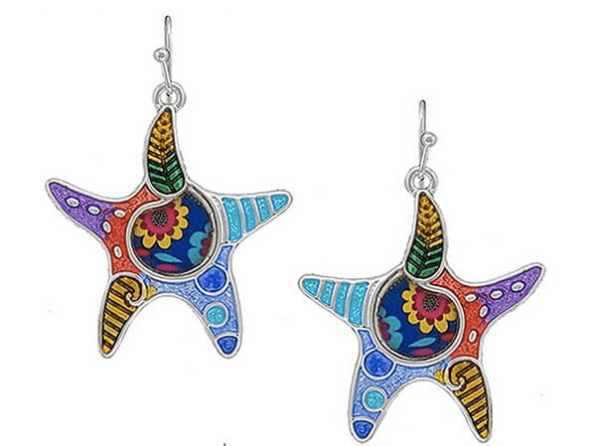 CC140-Artistic-Multi-Colour-Starfish-Earrings-