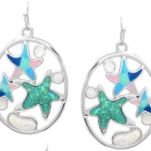 CC142-Mixed-Colour-Oval-Starfish-Earrings-