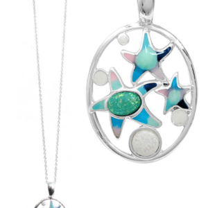 CC143-Mixed-Colour-Oval-Starfish-Pendant-Necklace