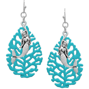 CC147-Mermaid-Turquoise-Colour-Coral-Earrings-