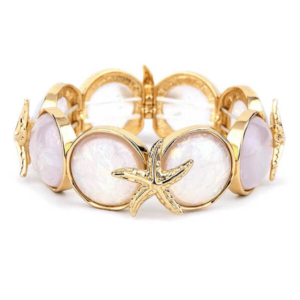 CC150-Pink-and-White-Starfish-Puffy-Stone-Stretch-Bracelet