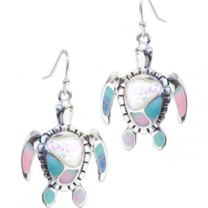 CC153 Opal Turtle Earrings